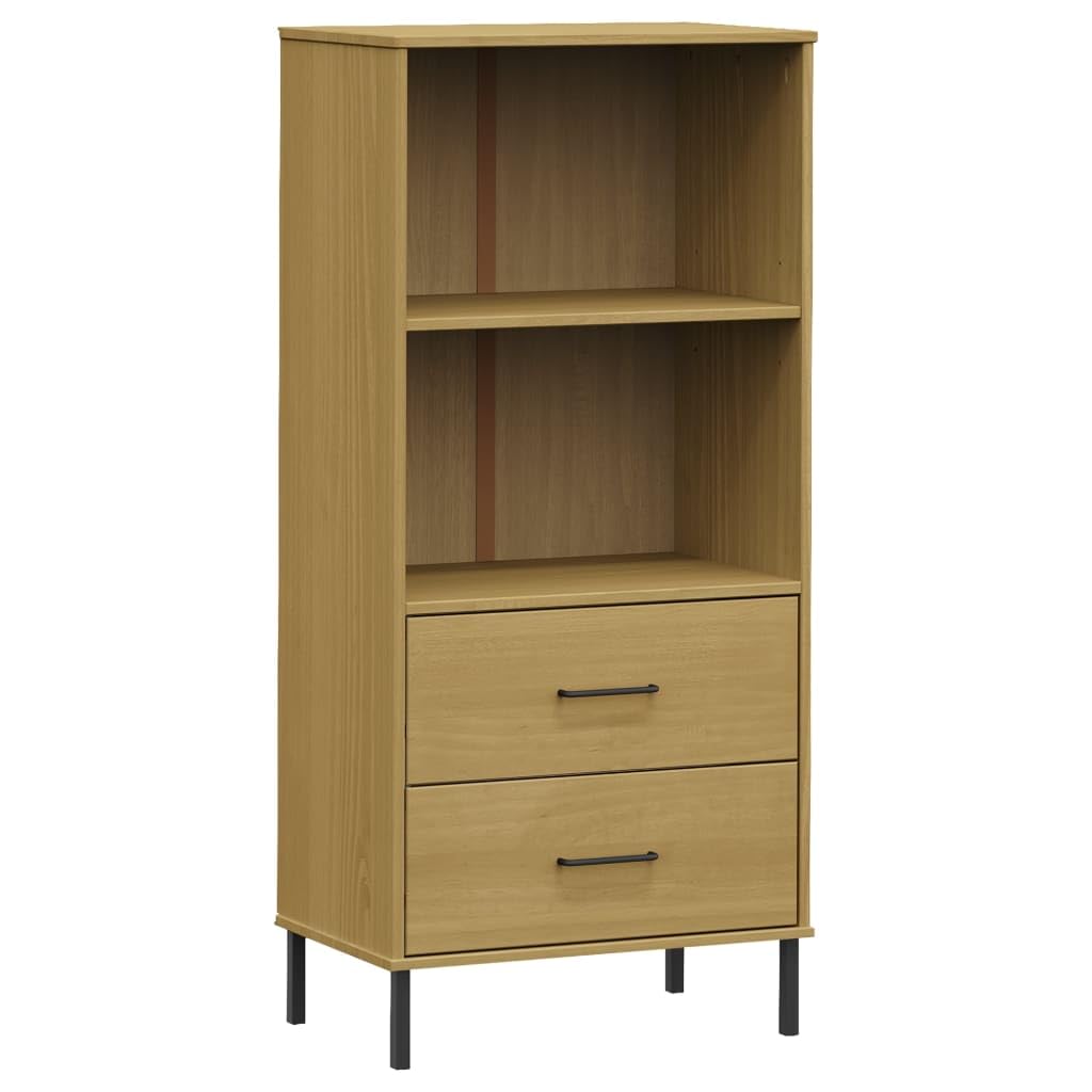 Revera Bookcase 2 Drawers Brown 60x35x128.5 cm Solid Wood OSLO