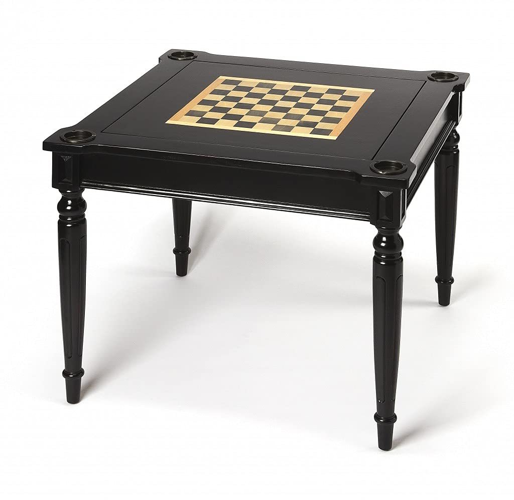 HomeRoots Poplar Hardwood Solids, MDF, veneers Black Licorice Multi Game Table