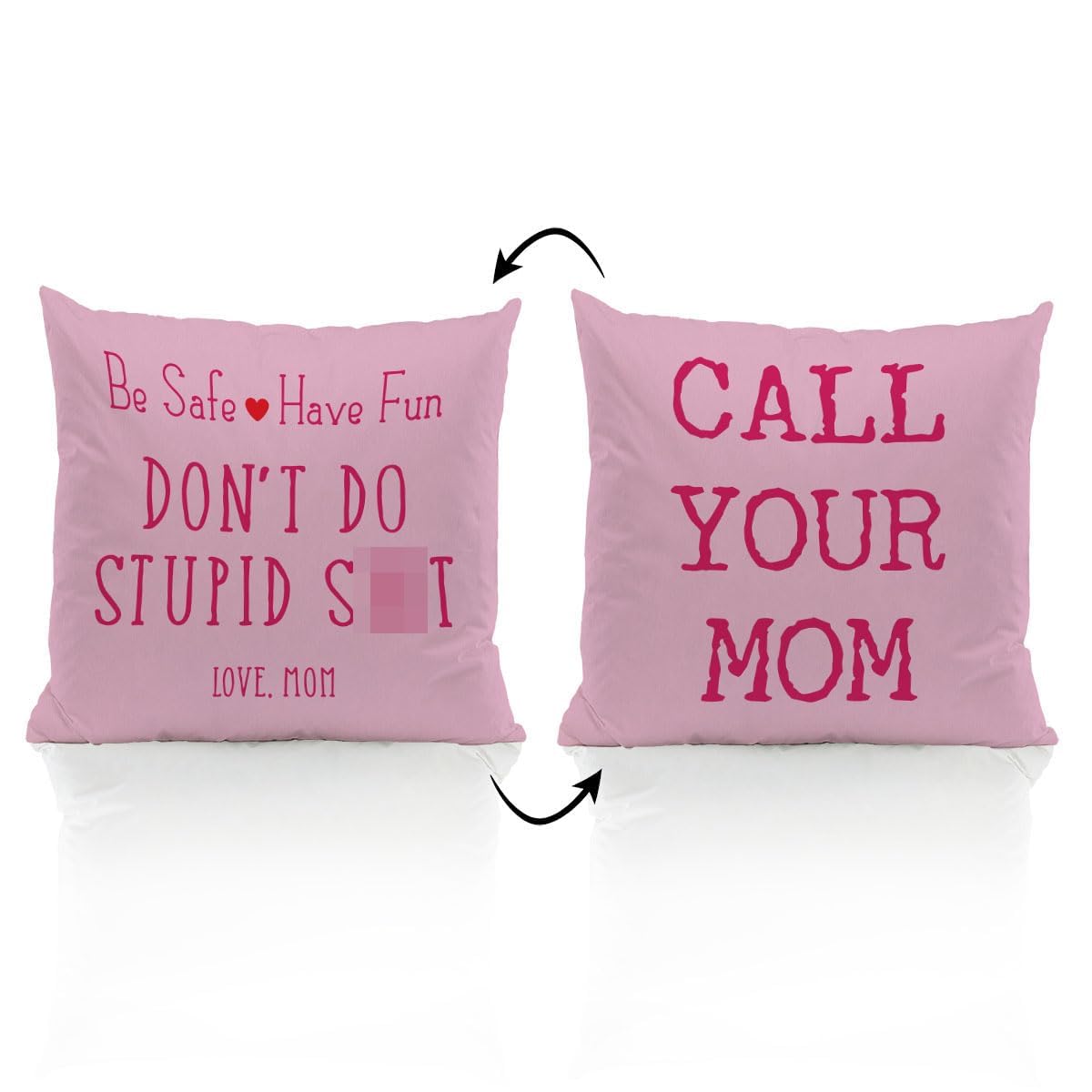 ZJSYXXU Call Your Mom Pink 24 x 24 Pillow Cover, Funny Throw Pillows for Couch, College Dorm Room Decor, Son Daughter Graduation
