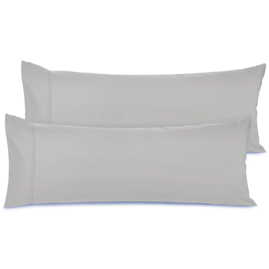 Nestl Body Pillow Cover - Soft Body Pillow Pillowcase - Lightweight Light Gray Pillowcase - Microfiber Body Pillow Case Cover - 20X54 Inches - Envelope Closure, Set Of 2
