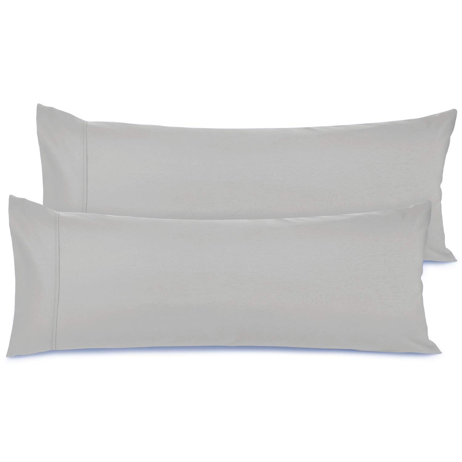 Nestl Body Pillow Cover - Soft Body Pillow Pillowcase - Lightweight Light Gray Pillowcase - Microfiber Body Pillow Case Cover - 20X54 Inches - Envelope Closure, Set Of 2