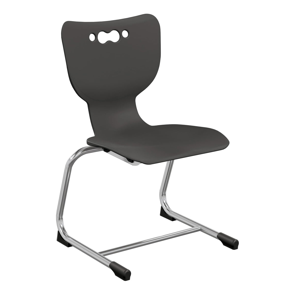 Mooreco 53216-1-Black: Hierarchy Cantilever School Chair, 16&Quot; Height, Chrome Frame, Black Shell