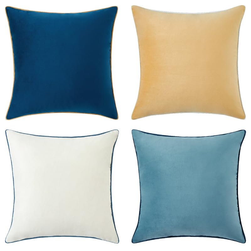 Monday Moose Decorative Throw Pillow Covers Cushion Cases, Set Of 4 Soft Velvet Modern Double-Sided Designs, Mix And Match For H