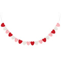 Breling Felt Heart Garland Banner 5.25 Feet Long String of Hearts Garland 18 Handmade Valentines Decorations for Gothic Bridal S
