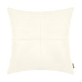 Brawarm Faux Leather Throw Pillow Covers 20 X 20 Inches, Cream Leather Pillow Cover, Hand Stitched Leather Decorative Pillow Cov