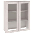 vidaXL Top for Highboard HAMAR - Solid Pinewood Construction with Glass Doors, White - 33.5"x13.8"x39.4" - Weighs 49.6 Pounds