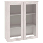 vidaXL Top for Highboard HAMAR - Solid Pinewood Construction with Glass Doors, White - 33.5"x13.8"x39.4" - Weighs 49.6 Pounds