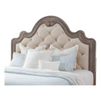 American Woodcrafters Genoa Queen Tufted Gray Upholstered Wood Headboard