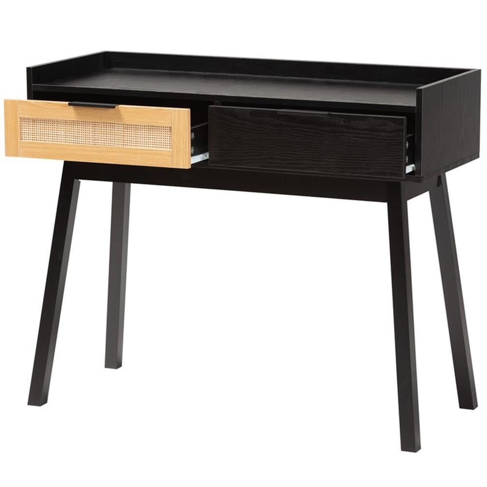 Baxton Studio Kalani Two-Tone Brown Wood 2-Drawer Console Table
