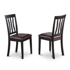 East West Furniture Aman3-Bch-Lc 3 Piece Dining Table Set For Small Spaces Contains A Round Kitchen Table With Pedestal And 2 Faux Leather Upholstered Chairs, 36X36 Inch, Black & Cherry
