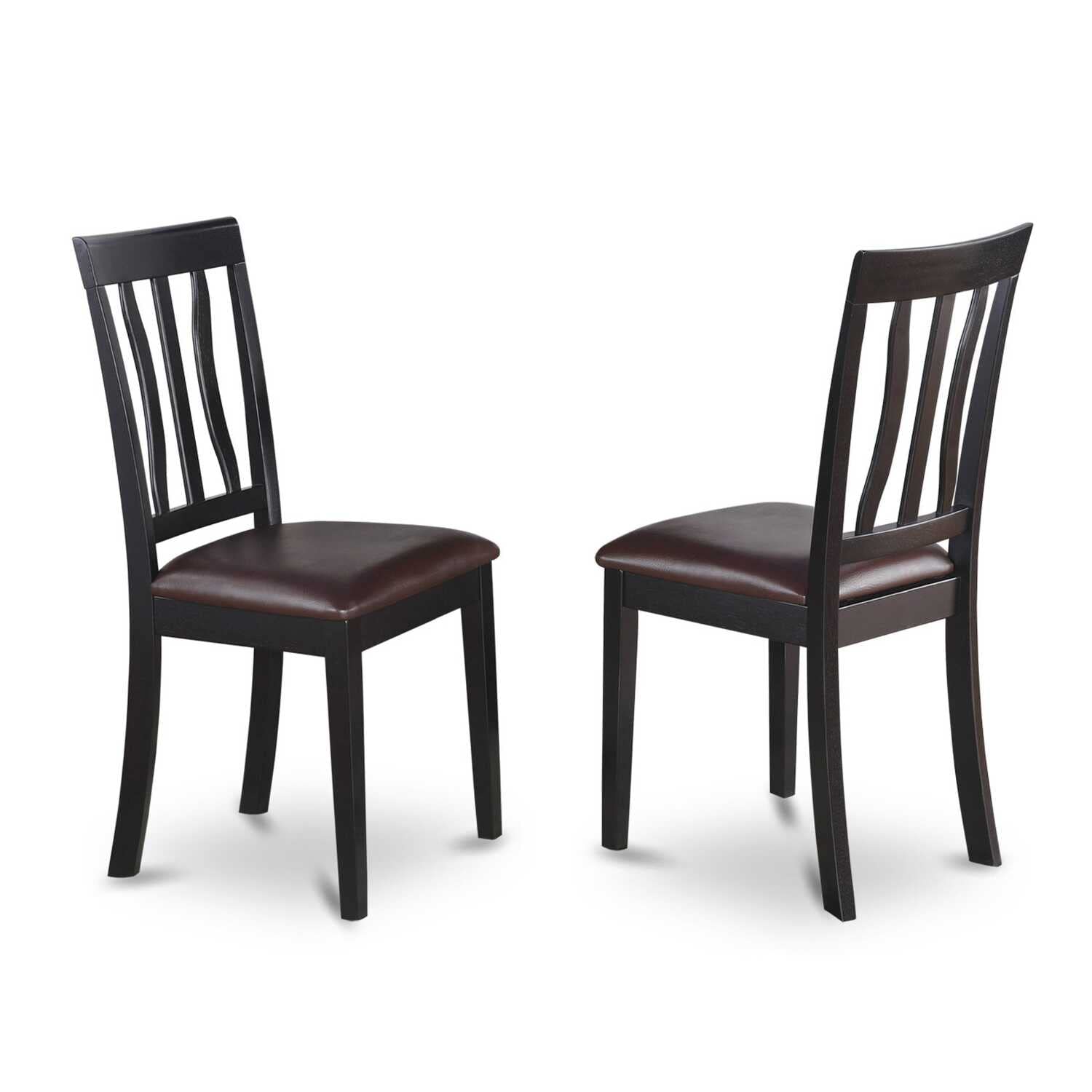 East West Furniture Aman3-Bch-Lc 3 Piece Dining Table Set For Small Spaces Contains A Round Kitchen Table With Pedestal And 2 Faux Leather Upholstered Chairs, 36X36 Inch, Black & Cherry