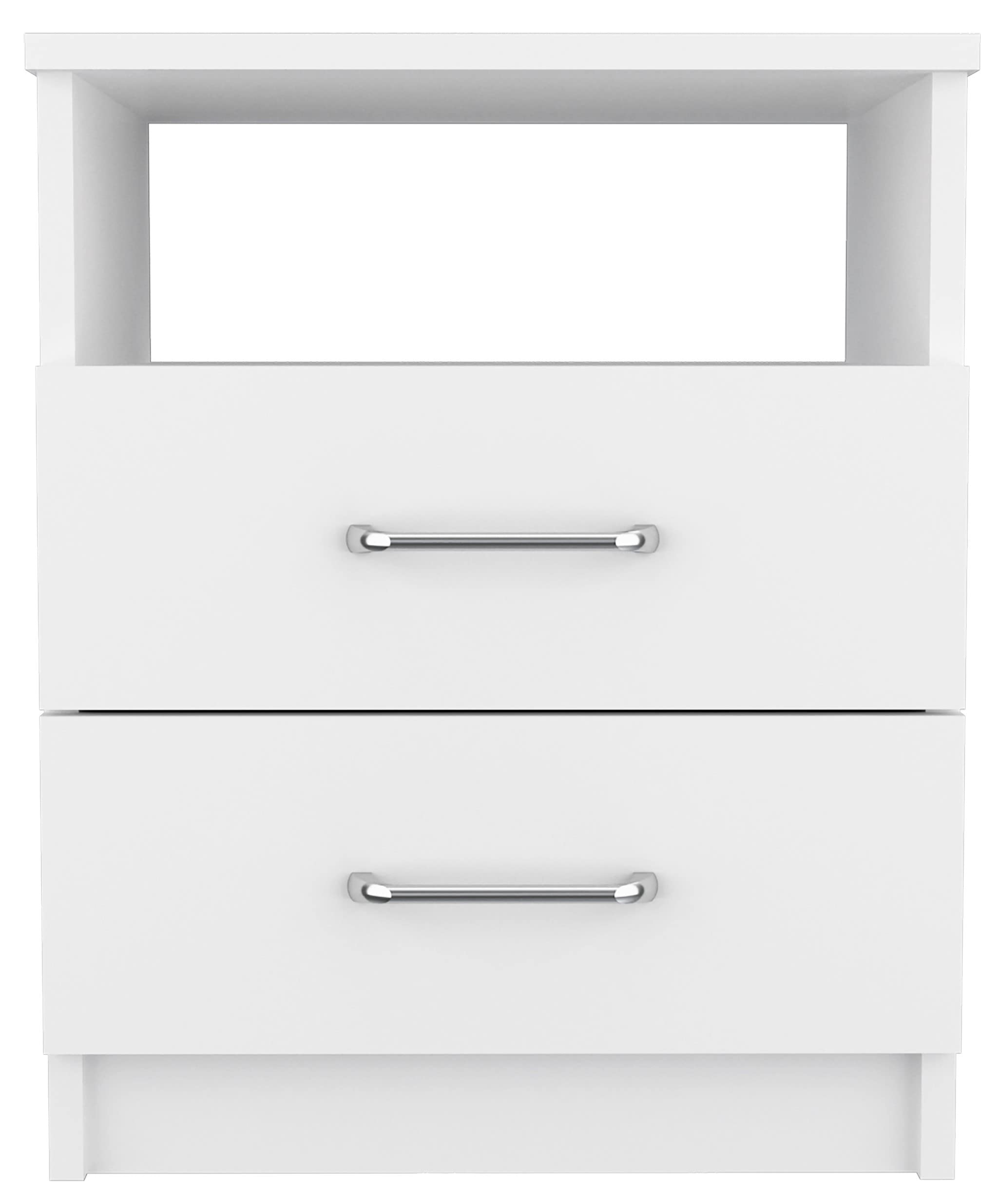 HomeRoots Modern and Stylish White Particle Bedroom Nightstand