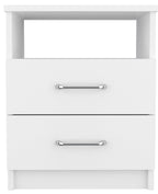 HomeRoots Modern and Stylish White Particle Bedroom Nightstand