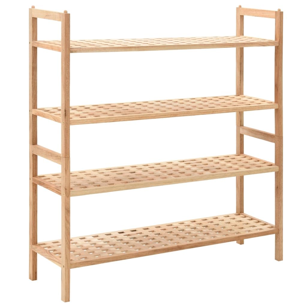 vidaXL Shoe Rack Solid Walnut Wood 27.2&quot;x10.2&quot;x31.9&quot;