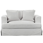 Sunset Trading Newport Slipcovered Chair and Half, Oversized 52" Wide, Performance Fabric White