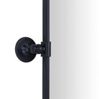 Tehome Horizontal Pivot Mirror Black Tilt Mirror For Bathroom Beveled Metal Framed Pivoting Rectangle Bathroom Mirror, 35X23''