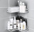 (Pack Of 2 White) MultiPurpose Corner Shelf For Bathroom And Kitchen  SelfAdhesive Bathroom Shelf, SpaceSaving Corner Shelf 
