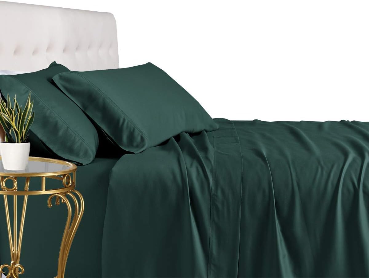 Royal Tradition Viscose From Bamboo Bed Sheets, Split California King, Solid Teal, Super Soft And Cool 5Pc Sheet Set