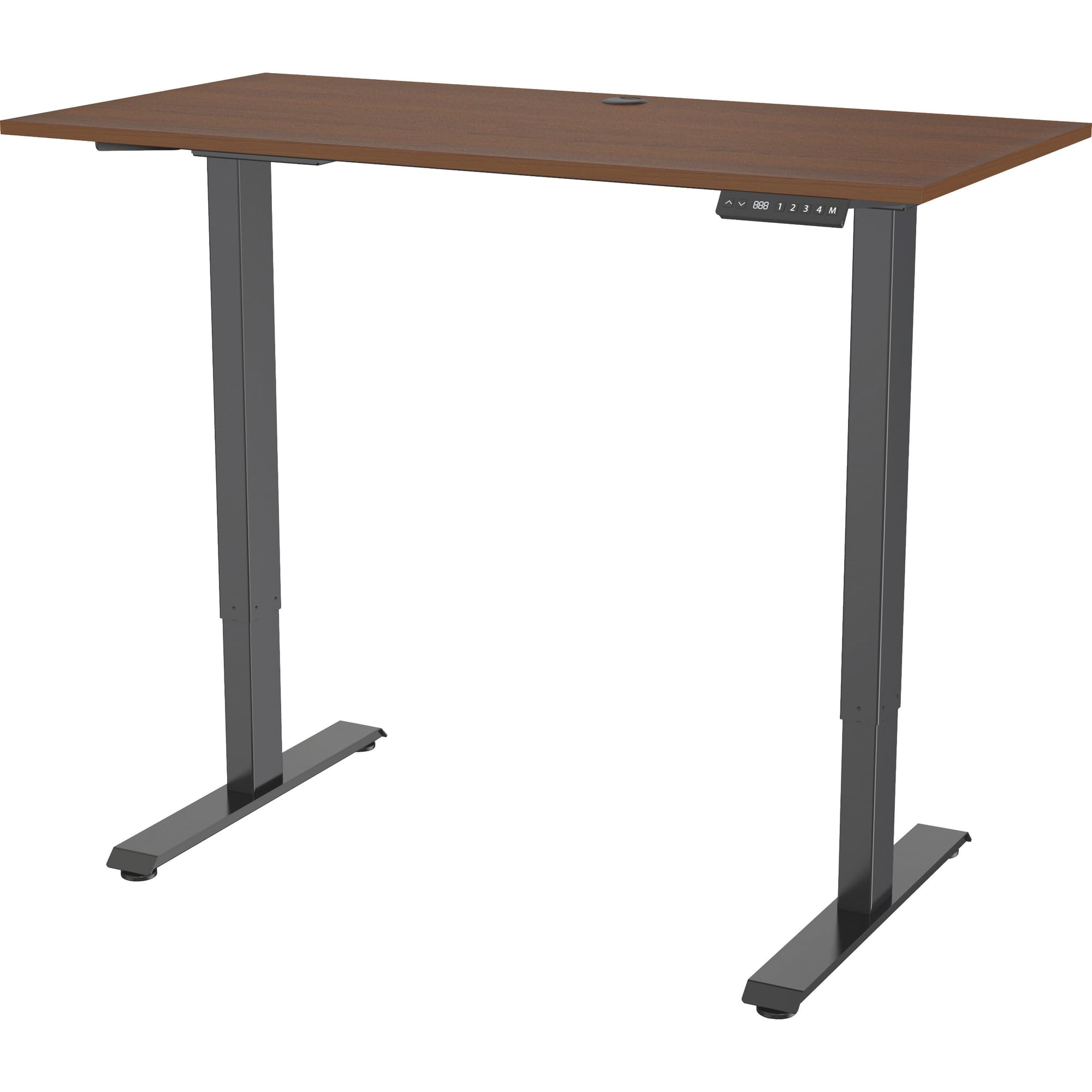 Lorell Height-Adjustable 2-Motor Walnut Desk