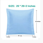 Ntbay 100% Brushed Microfiber 26X26 Euro Pillow Shams Set Of 2, Super Soft And Cozy European Throw Pillow Covers, Wrinkle, Fade, Stain Resistant Square Pillow Cases, Sky Blue