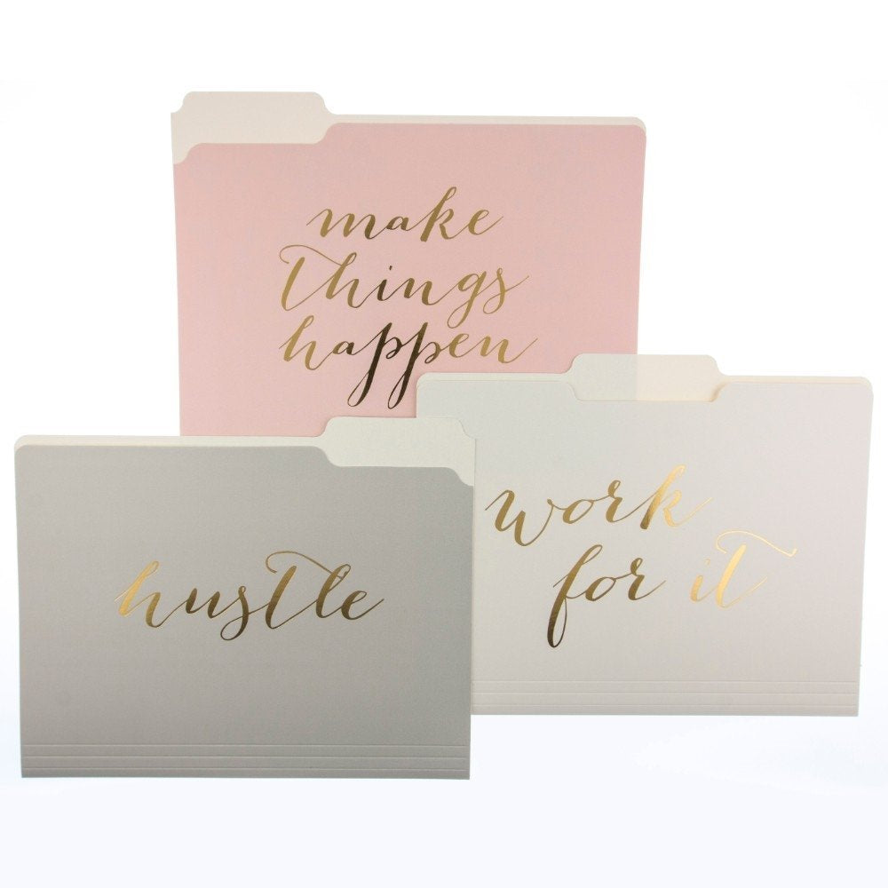 Graphique Designer Make Things Happen    File Folders | Set Of 9 (3 Designs) | Letter Size Organizers | Decorative Office Suppli