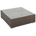 vidaXL 7 Piece Garden Lounge Set with Cushions Poly Rattan Brown