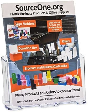 Sourceone.Org Source One Premium Counter Top Full Size, 8.5 X 11 Inches Wide Acrylic Brochure Holder