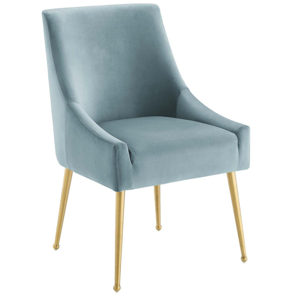 Modway Discern Upholstered Performance Velvet Dining Chair, Light Blue