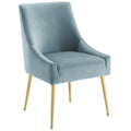 Modway Discern Upholstered Performance Velvet Dining Chair, Light Blue