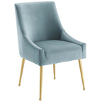 Modway Discern Upholstered Performance Velvet Dining Chair, Light Blue