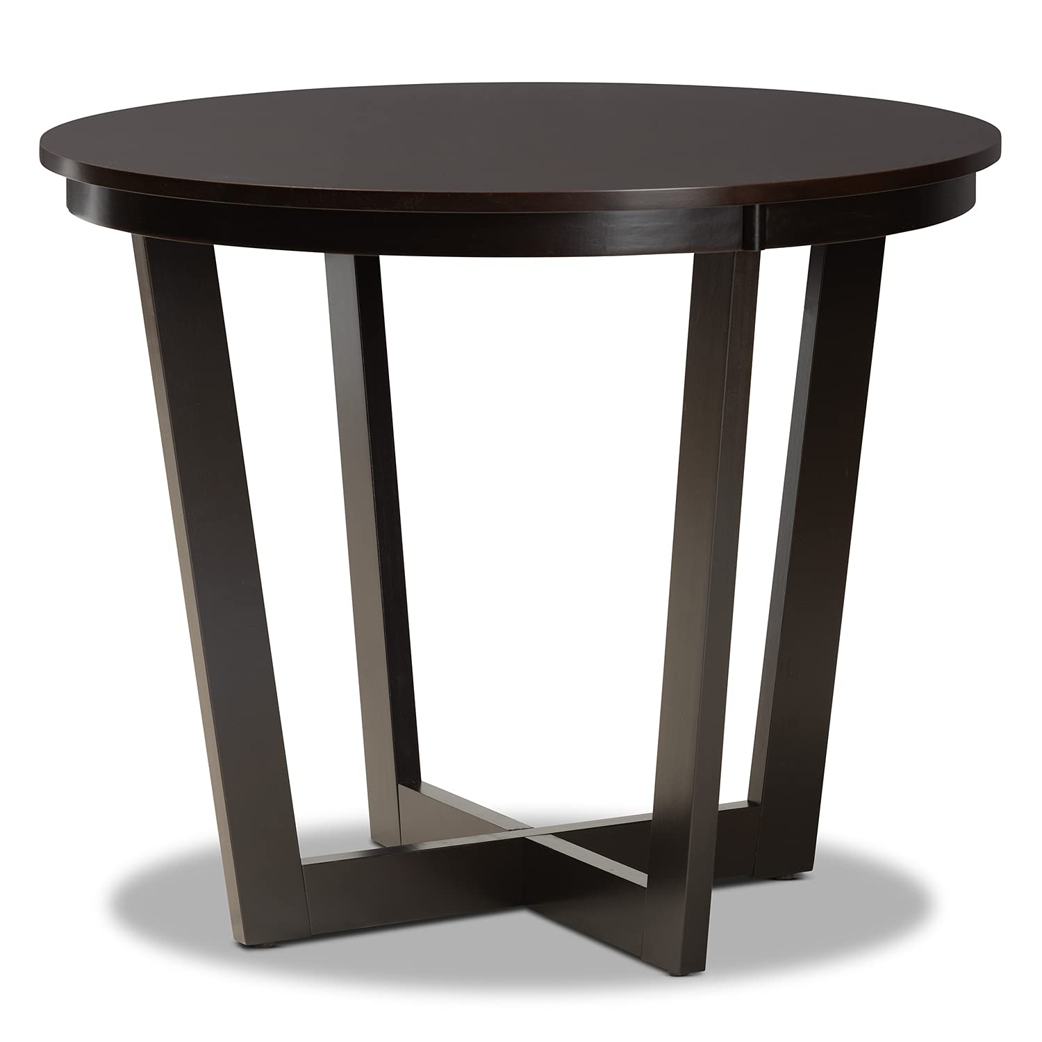 Baxton Studio Brava Modern and Contemporary Two-Tone Dark Brown and Walnut Brown Finished Wood 5-Piece Dining Set