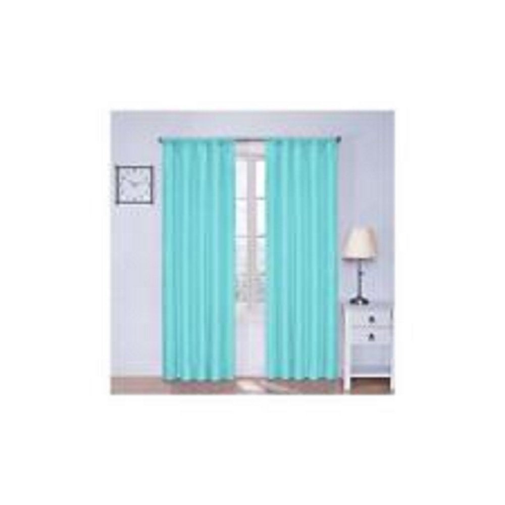 Eclipse Kendall Modern Blackout Thermal Rod Pocket Window Curtain For Bedroom Or Living Room (1 Panel), 42 X 63, Pool