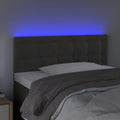 vidaXL LED Headboard, Upholstered Headboard for Bed Home, Bed Headboard with LED Light, Bedroom Furniture, Dark Gray 39.4"x2"x30.7"/34.6" Velvet