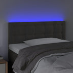 vidaXL LED Headboard, Upholstered Headboard for Bed Home, Bed Headboard with LED Light, Bedroom Furniture, Dark Gray 39.4"x2"x30.7"/34.6" Velvet