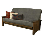 Kodiak Furniture Washington Queen Size Futon Frame and Mattress Set - Wood Futon Frame with Mattress Included in Thunder Gray Color