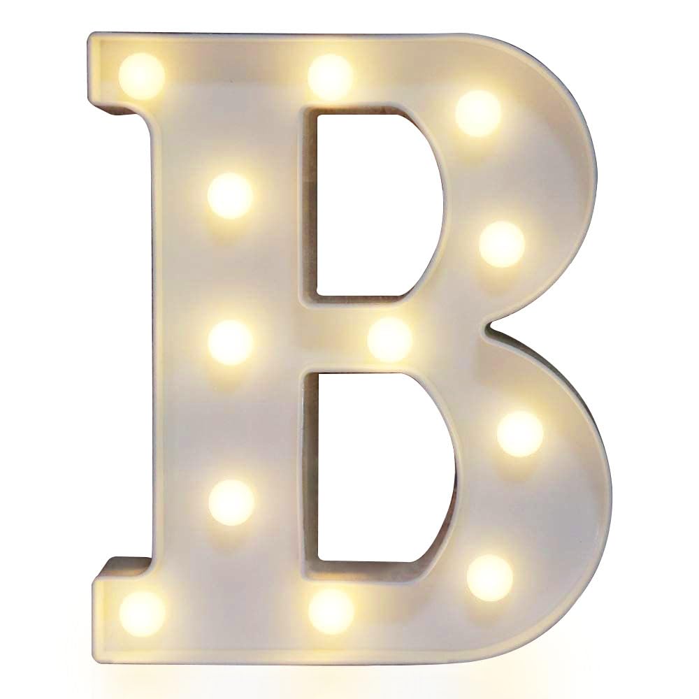 Pooqla LED Marquee Letter Lights Sign, Light Up Alphabet Letter for Home Party Wedding Decoration B
