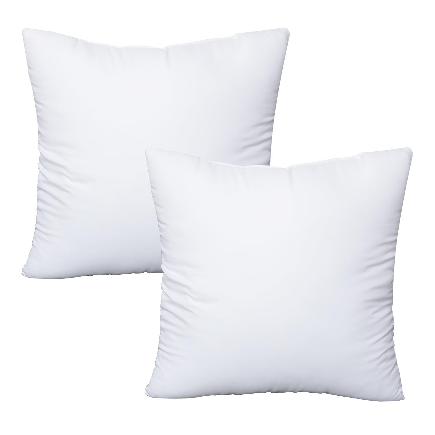 OKBA Throw Pillows Insert set of 2, with 100% Cotton Cover, Bed and Couch - Indoor hotel Decorative Pillows, 14x14 in White Pill