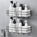 Tutihom Self Adhesive Bathroom Organiser, 4 Hooks For Towel Holder, SpaceSaving Wall Mounted Bathroom Shelf With Elegant Desig