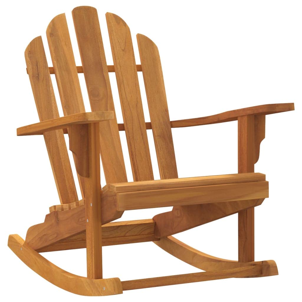 vidaXL Solid Teak Wood Patio Adirondack Rocking Chairs - Thumbnail 4