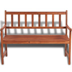 vidaXL Rustic Patio Bench in Solid Acacia Hardwood, 47.2”- Comfortable Outdoor Seating with Armrests and Weather-Resistant Finish