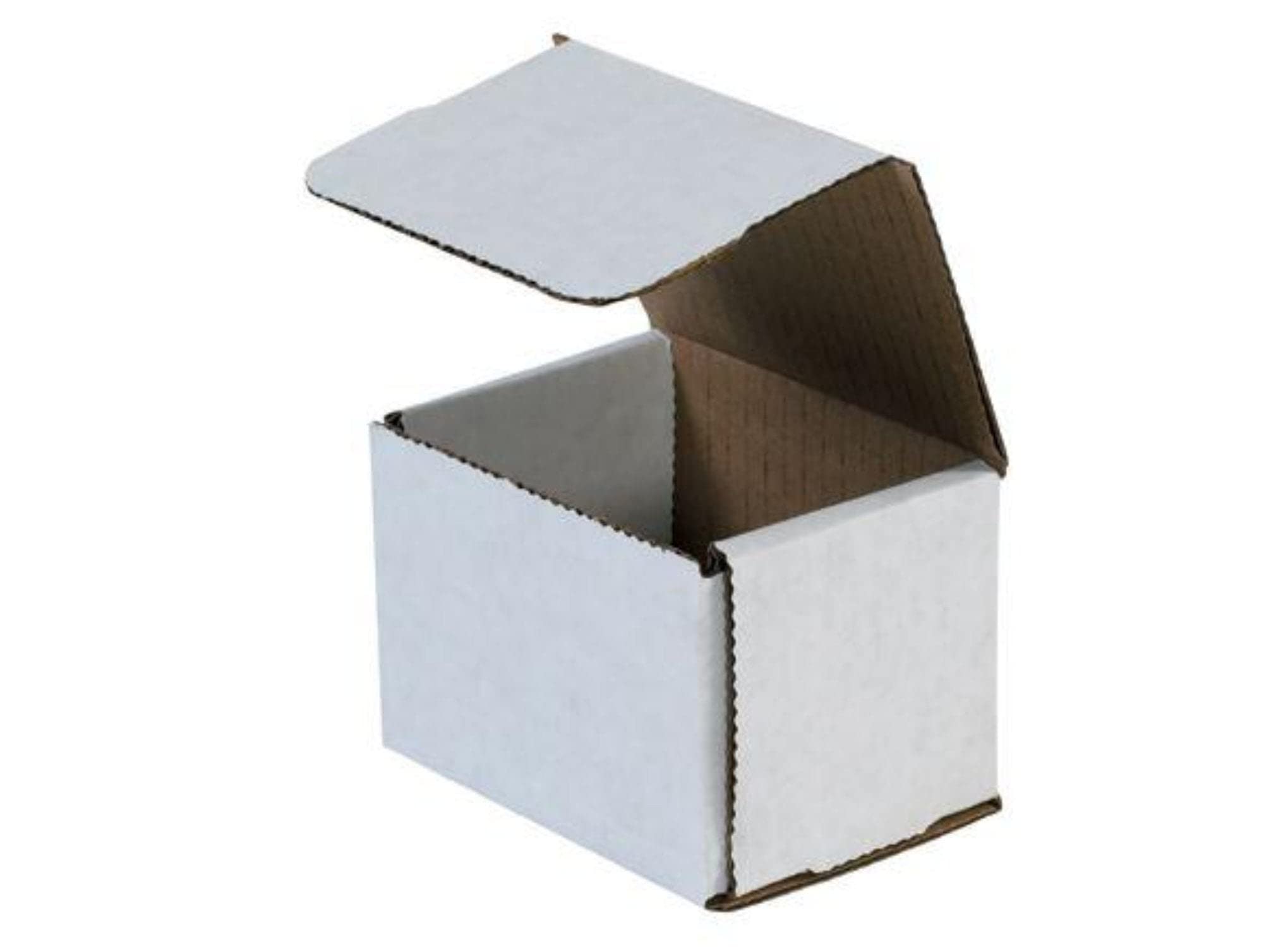 Secure Seal Shipping Boxes - 4X3X3' Mailers - White Foldable Corrugated Cardboard Packaging For Mailing, Moving, Storage, And O
