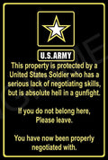 Property Protected By US Army Vet Sign Funny Sign Weatherproof Aluminum 8 x 12