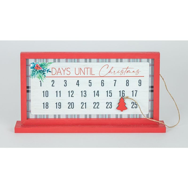Hannas Handiworks Christmas Countdown Advent Calendar- Magnetic Wooden Tabletop Holiday Decor- Move The Attached Christmas Tree