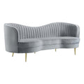 Coaster Home Furnishings Sophia Upholstered Sofa with Camel Back Grey and Gold