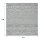 Safavieh Courtyard Collection 5'3' Square Grey/Black Cy8235 Indoor/ Outside Waterproof Easy Cleansingpatio Backyard Mudroom Area Mat