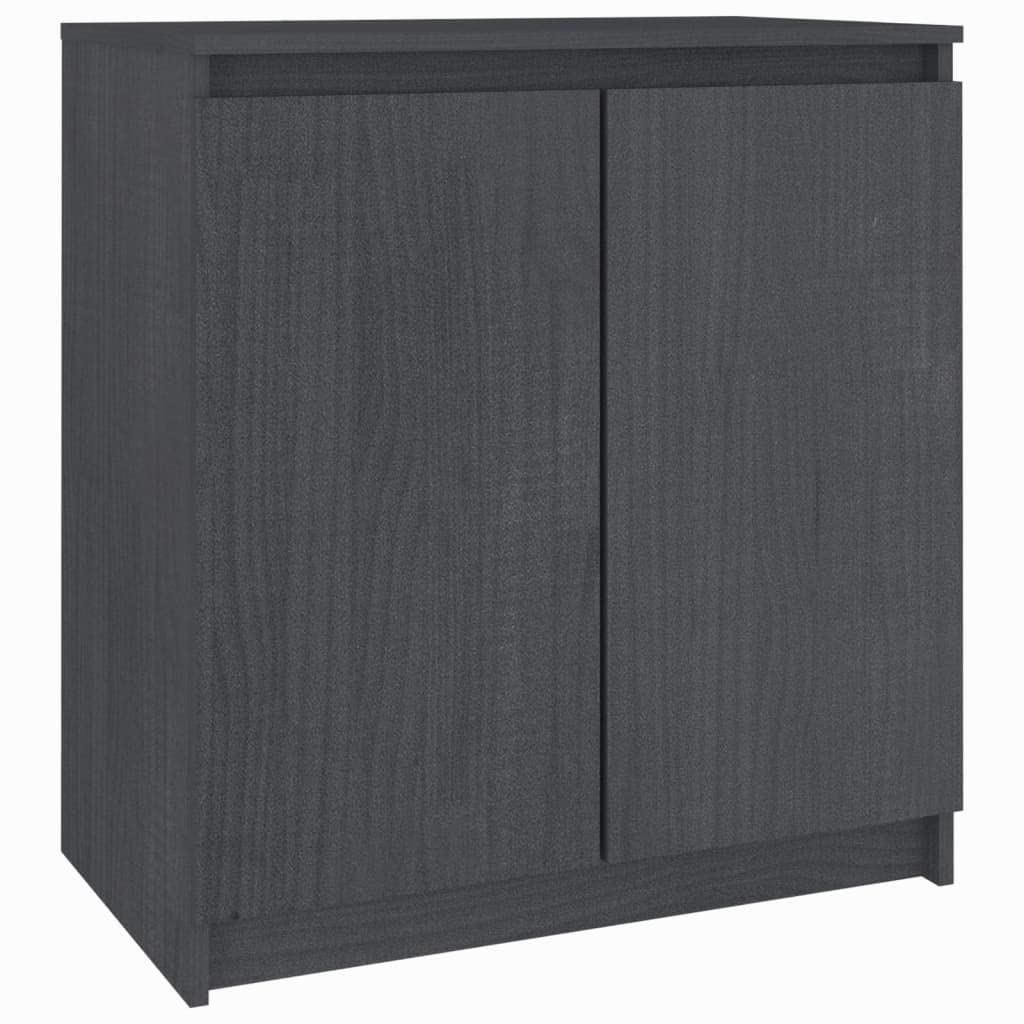 vidaXL Side Cabinet Gray 23.6&quot;x14.2&quot;x25.6&quot; Solid Wood Pine