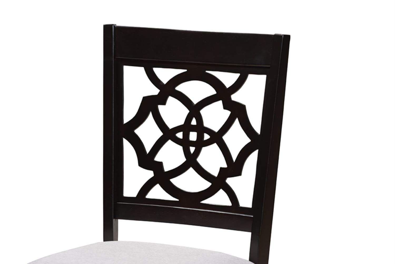 Baxton Studio Renaud Modern and Contemporary Grey Fabric Upholstered Espresso Brown Finished 5-Piece Wood Dining Set