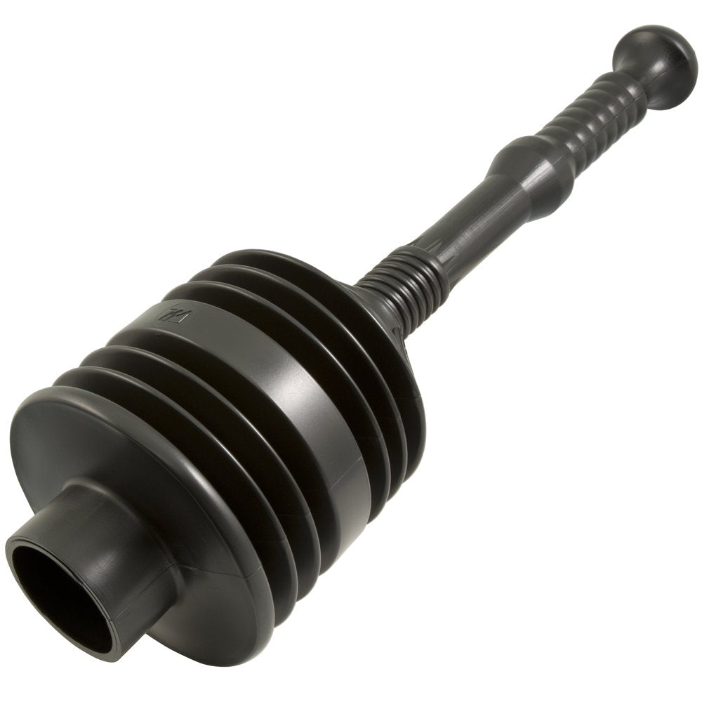 PlumbCraft Heavy Duty Toilet Plunger, Bellows Style, Black - Effortlessly Clears Stubborn Blockages