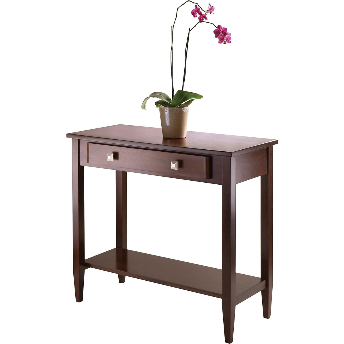 Winsome Richmond 33.98-inch x 29.92-inch x 15.69-inch Wood Console Hall Table Tapered Leg, Brown (94136)