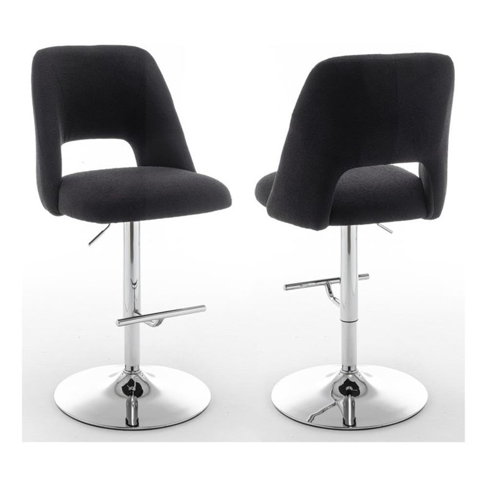 Best Quality Furniture Bs250-Bs257 Bar Stools, Set Of 2, Black/Silver